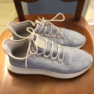 Blue and cream adidas